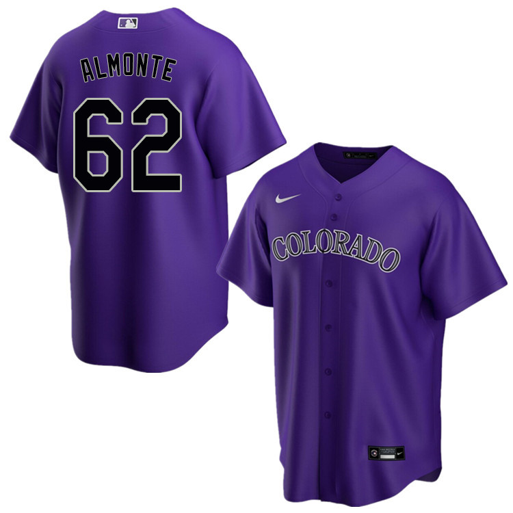 Nike Men #62 Yency Almonte Colorado Rockies Baseball Jerseys Sale-Purple
